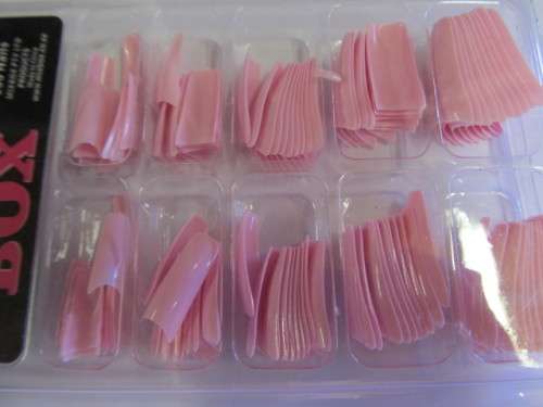 Nails, Cut Out Tips, Pink, ±100pc