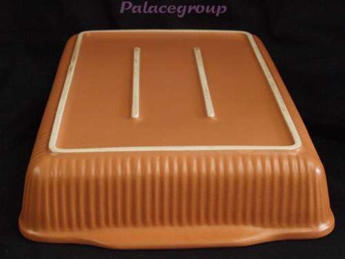 Large Clay Baking Dish, Glazed On Inside, Terracotta And Cream, See Photos Below
