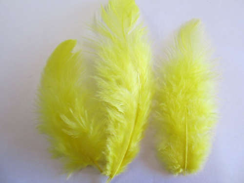 Poultry Feathers, Yellow, 50mm - 80mm, 4pc
