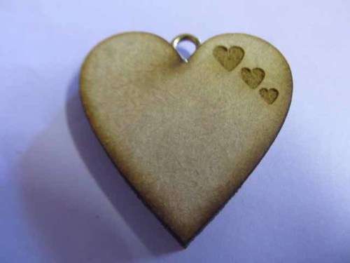 Pendant, Wood, Heart, Natural Wood Colour, 41mm 1pc
