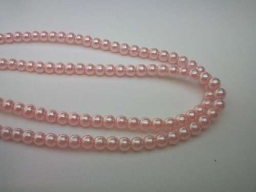 Glass Pearls, Shiny Pink, 4mm, ±210pc