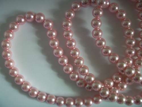 Glass Pearls, Pink, 10mm, ±40pc