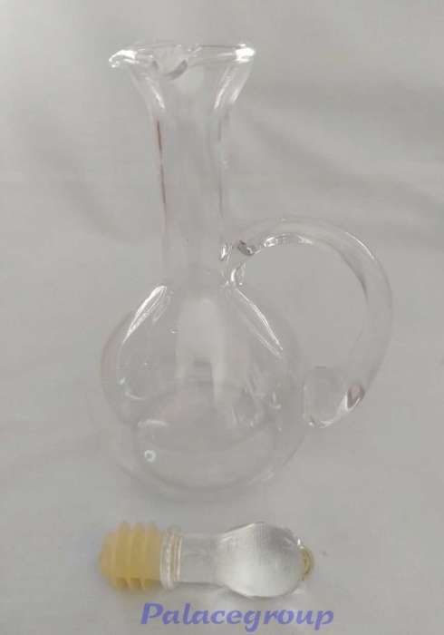 Glass Vinegar / Oil / Sauce Pourer Bottle, Solid Glass Stopper, 450ml, Not Been Used, See Photos