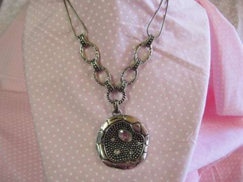 Burtell Necklace, Clear Rhinestones - Double Chain, 47cm With 7cm Extender, Nickel