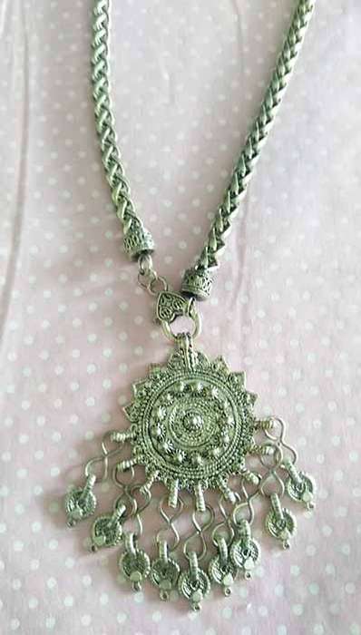 Burtell Necklace, Nickel Snake Chain With Nickel Pendant, Lobster Clasp, 48cm, 1pc
