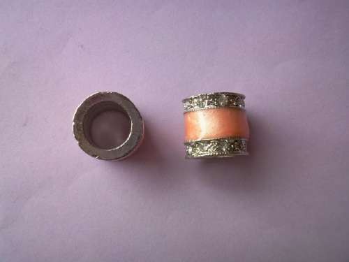 Rondals, Nickel With Orange Enamel And Clear Rhinestones, 14mm, 1pc