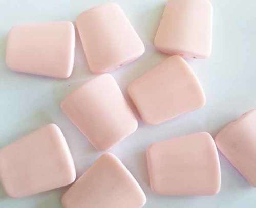 Acrylic Beads, Flat, Pink, 32mm x 27mm, 4pc