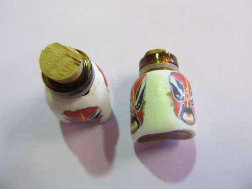Bottle, Glass, Cork Stopper, Blue And Red, 27mm, 1pc