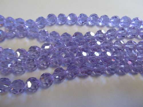 Glass Crystal Beads, Chinese Crystal Round, Purple, 9mm, ±20pc