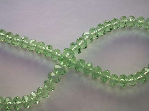 Glass Crystal Beads, Chinese Crystal Rondelle, Green, 5mm x 8mm, ±35pc