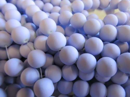 Glass Beads, Plain, Round, Lilac Matt, 12mm, ±32pc