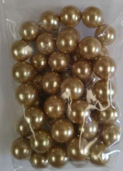 Shell Pearls, Round, Tarnish Gold, 8mm, ±48pc