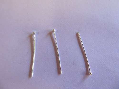 Head Pin With Ball Tip, Silver 925, 21mm, 1pc