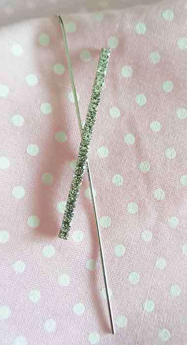 Evelia Earrings, Ear Piece, Nickel, Clear Rhinestones, See Example Photo How To Wear, 73mm, 1pc