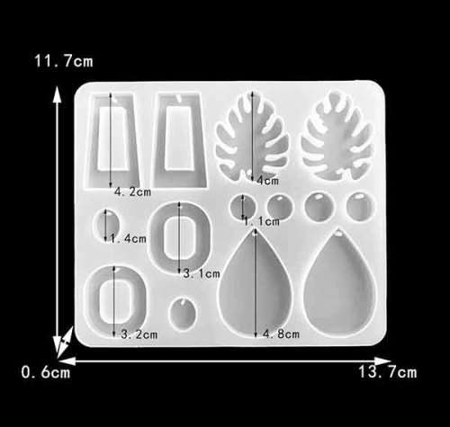 Silicon Moulds, Earring Mould, 11,7cm x 13,7cm, 1pc