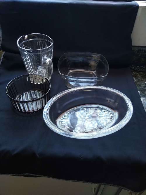 Glass Bowls / Dish / Water / Juice Jug, See Photos For Info, 1 Lot