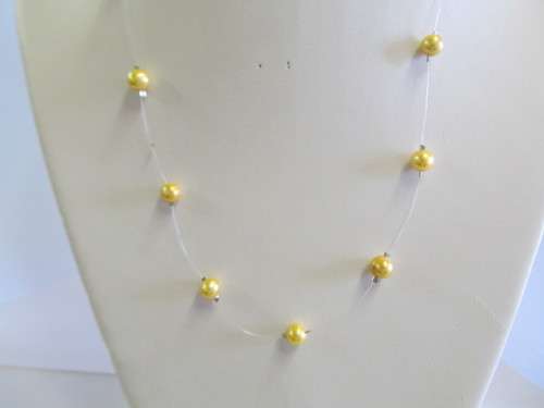 Floating Freshwater Pearl Necklace, Orange, ±50cm
