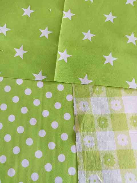 Fabric Squares, Lime Green, 19cmx19cm, Cotton Blend For Patchwork/Applique, 3pc