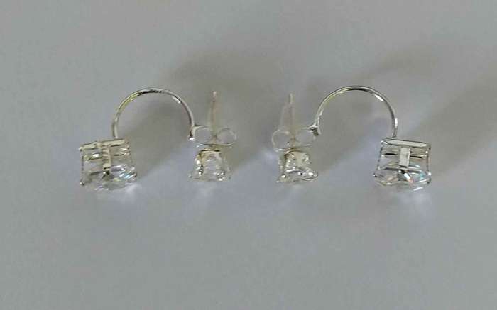 Earrings Roman Duet Rhinestones Clear 25mm