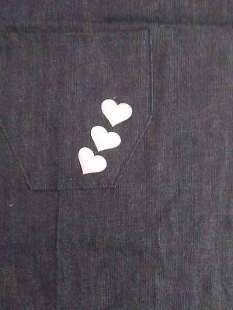 Apron, Handmade, Denim With Heart Detail, Adjustable Straps, Size - Medium - Large, 1pc