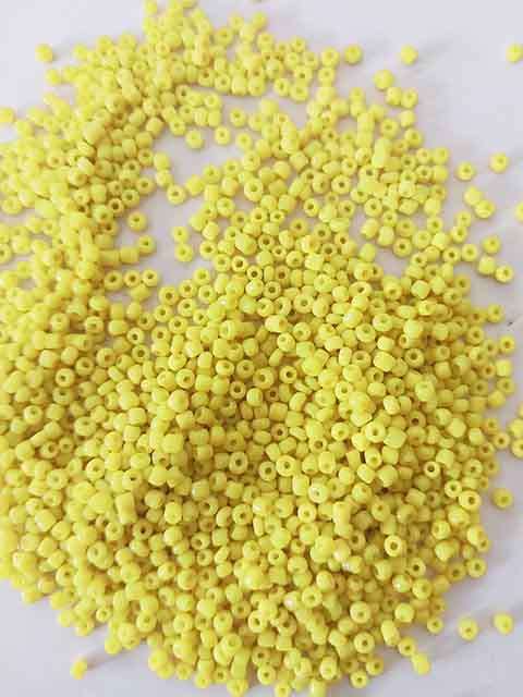 Glass Beads, Seedbeads, Yellow, 11/0, 13gr