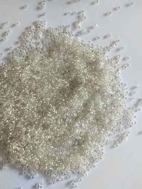 Glass Beads, Seedbeads, White, Silver Lined, 11/0, 13gr