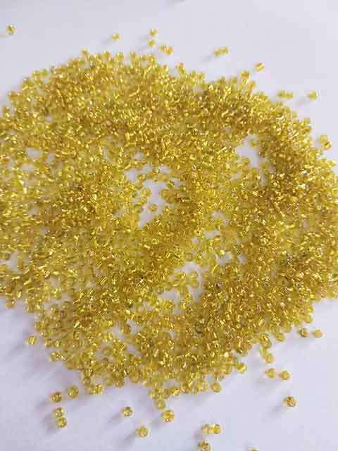 Glass Beads, Seedbeads, Golden Yellow, Silver Lined, 11/0, 13gr