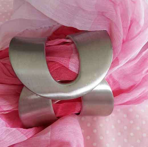 Burtell Bracelet, Brushed Metal Bangle, Hinged, Top Width 58mm, 1pc