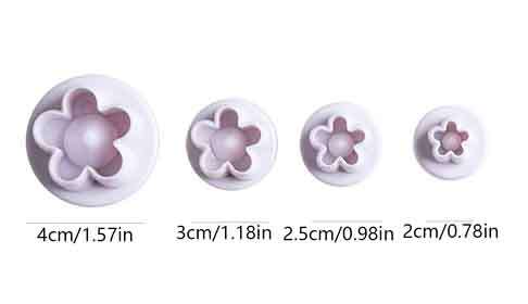 Cookie Cutter Set, Flower Shape, 1 Set / 4pc