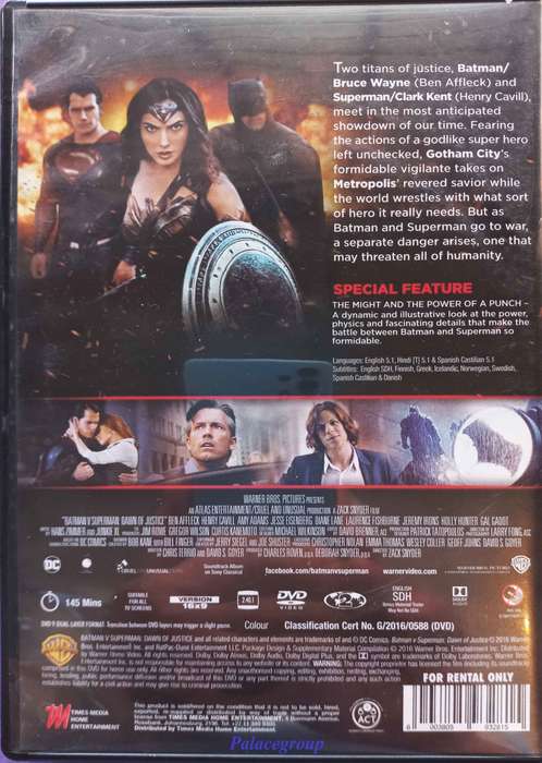 Batman Versus Superman, Dawn Of Justice, DVD