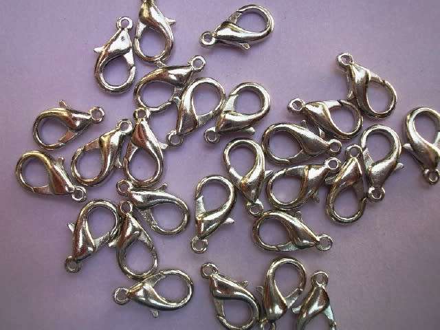 Clasps, Lobster Clasp, Nickel,  14mm, 8pc
