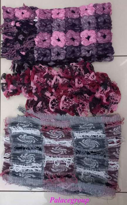 Scarves x 3, Assorted Colours - Grey, Maroon, Pink, Lightly Perfumed, Rarely Used, Length ±180cm