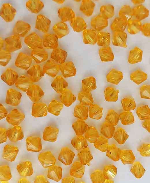 Acrylic Beads, Bicone, Orange, 5mm, ±100pc, 3.8gr