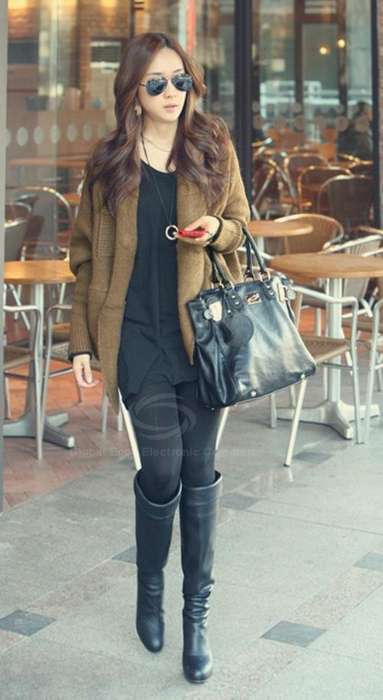 Fashion Tail Hem Lapel Collar Women's Loose-Fit Cardigan