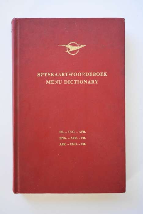 Suid-Afrikaanse Spoorwee. Spyskaartwoordeboek. Kaapstad, 1974.