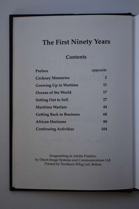 F. Darnborough OBE DSC: The First Ninety Years. Cape Town 1992