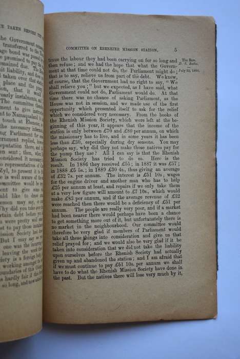 Report of the Select Committee on Petition of the Ebenezer Mission Station