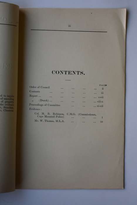 Report of the Select Committee on the Trespass Act.
