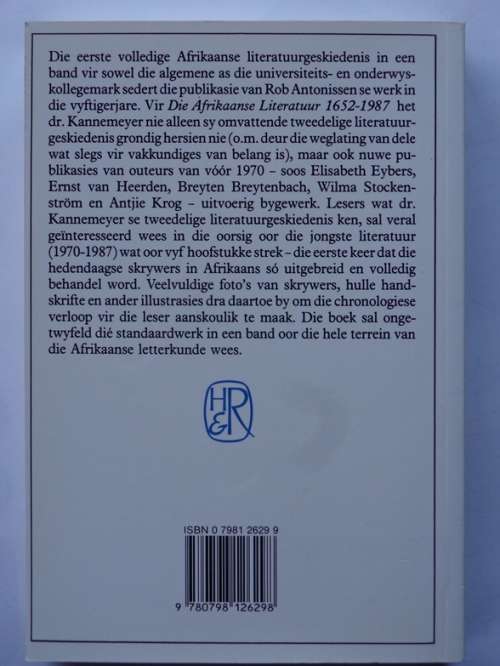 J.C. Kannemeyer: Die Afrikaanse Literatuur 1652-1987. Human & Rousseau, 1998.