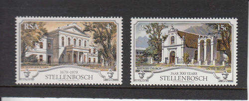 RSA: SACC 475-476: TERCENTENARY OF STELLENBOSCH - UNMOUNTED MINT SET OF 2 STAMPS
