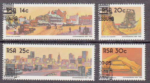 RSA SACC 612-615: 25.9.1986: THE GOLDEN CITY SET OF 4. USED(CTO)