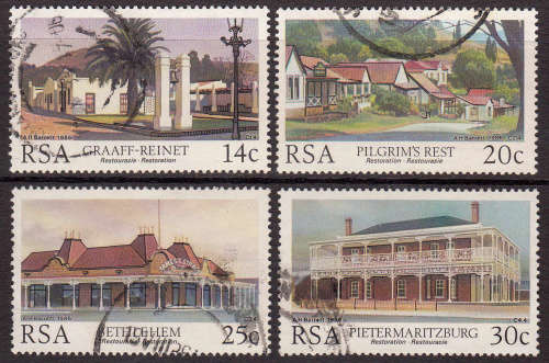 RSA SACC 608-611: 14.8.1986: RESTORATION SET OF 4. POSTALLY USED