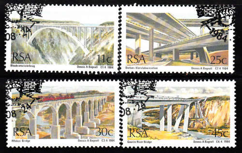 RSA SACC 567-570: 24.8.1984: SOUTH AFRICAN BRIDGES SET OF 4. USED(CTO)