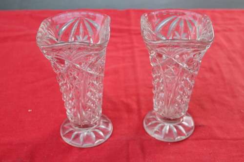 2 Cut Glass Vases