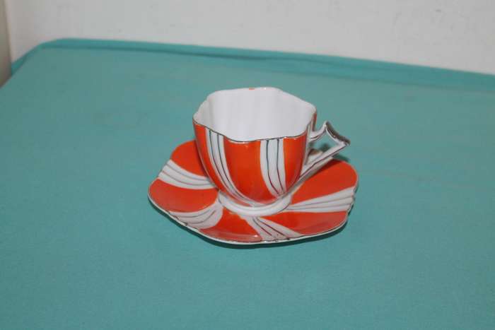 Retro Orange Cup and Saucer