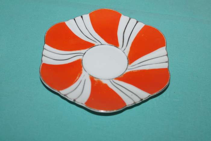 Retro Orange Cup and Saucer