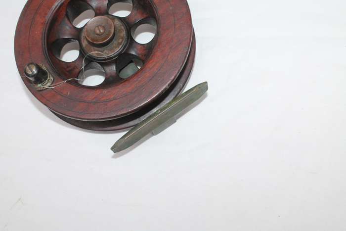 Wood and Brass Fishing Reel