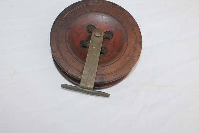 Wood and Brass Fishing Reel
