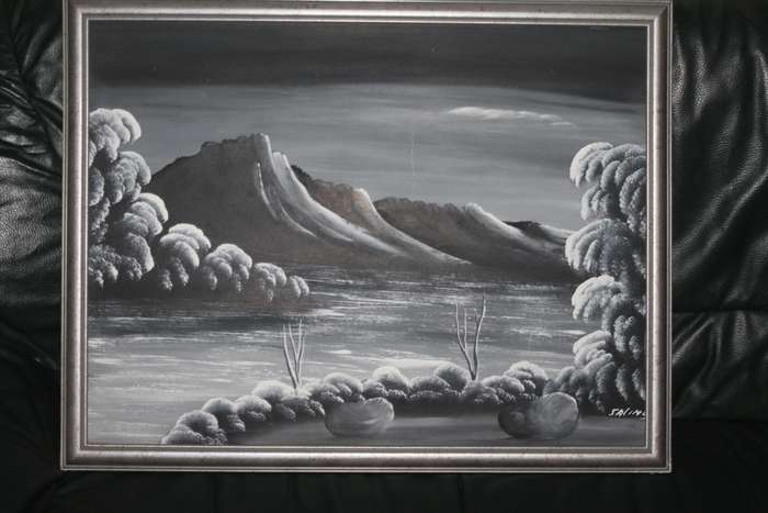 2 Black and White Framed Pictures
