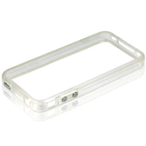 Bumper Frame TPU with Keys for iPhone 4 & 4S (Transparent)